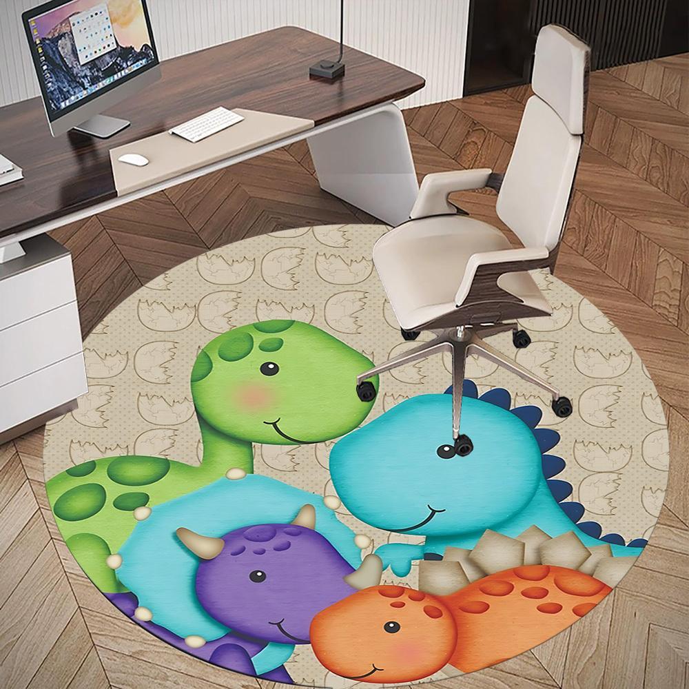 1pc Dinosaur Egg Round Chair mat Area Rug - Non-Slip, Floor Mat for Office, Bedroom, and Indoor Decor c1125357