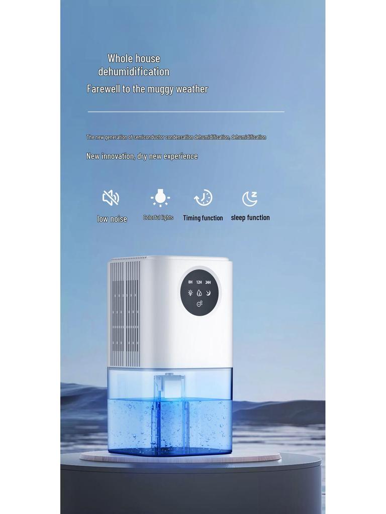 Smart Home Dehumidifier: High-Capacity Moisture Absorber for Bathrooms and Drying Spaces.