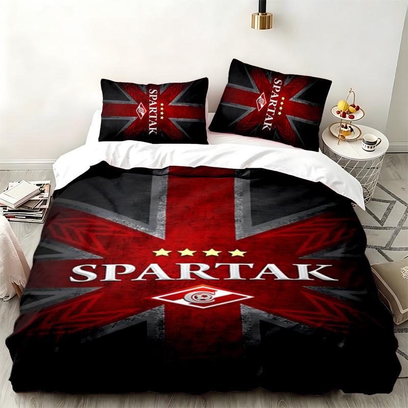 FC Spartak Moskau 3-teiliges Set Perfekt für das Schlafzimmer Bequemes Bettwäsche-Set enthält einen Bettbezug und zwei Kissenbezüge Ideales Geburtstags- oder Weihnachtsgeschenk