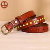 Women's Belt Women's Ins Style Fashion All-Match Trendy BF Style Retro Practical Leather Pin Buckle with Jeans Belt