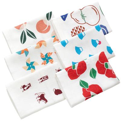 Blüten Gaze Handtuch Handtuch Kokochiyo Senshu Küche Hergestellt in Design Sortiert 6-teiliges Set, Handtuch, Handtuch, Taschentuch, Dünn, Schnelltrocknend,