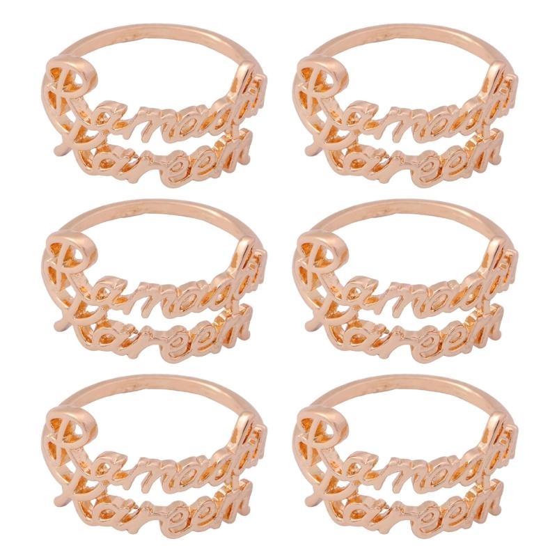 6pcs Ramadans Kareem Napkin Rings for Dining Table Wedding Banquet Napkins Rings