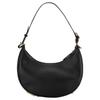 Fendi Graphy Metal Logo Adjustable Shoulder Strap Calfskin Crescent Bag Women Handbags Black 8BR798-A5DY-F1HEJ
