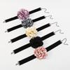 Romantic Big Rose Flower Choker Necklaces Wide Soft Black Velvet-Party Necklaces for Women Fashion Statement Jewelry