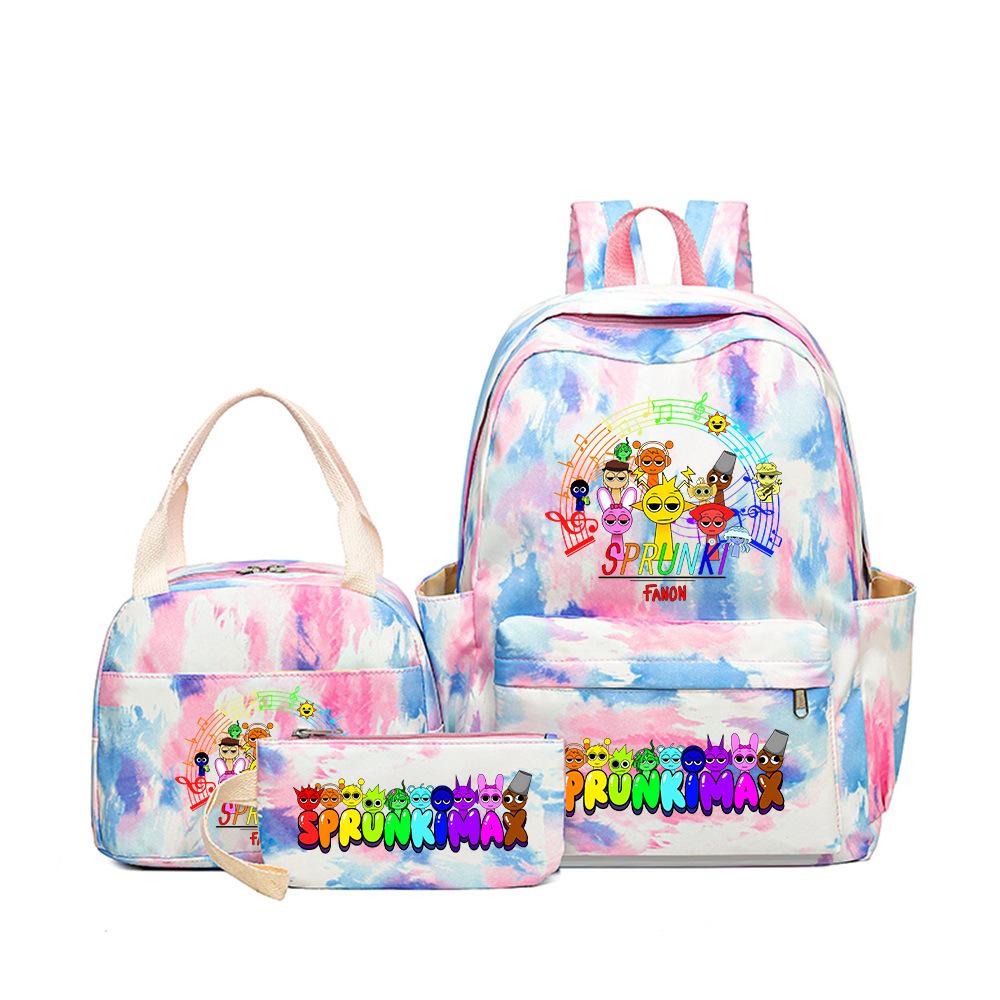 3D New Game Rhythm Box Sprunki School Bag Backpack Elementary and Secondary School Backpack Crossbody Bag Pencil Bag