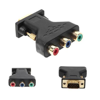 Adaptador Vga Rca 3Rca Vídeo Fêmea Para Hd 15 Pinos Vga Conversor Componente Adaptador