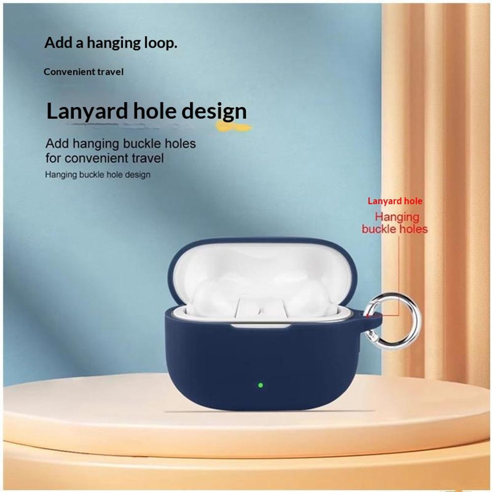 For vivo iQOO TWS 5 Silicone Case Wireless Earbuds Protective Cover with Anti-Lost Buckle