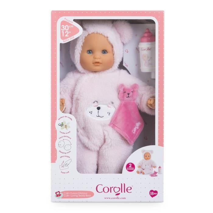 Mon Premier Poupon COROLLE - Bébé Calin Ourson d'Amour - 30 cm - 2 accessoires - senteur de vanille - des 18 mois