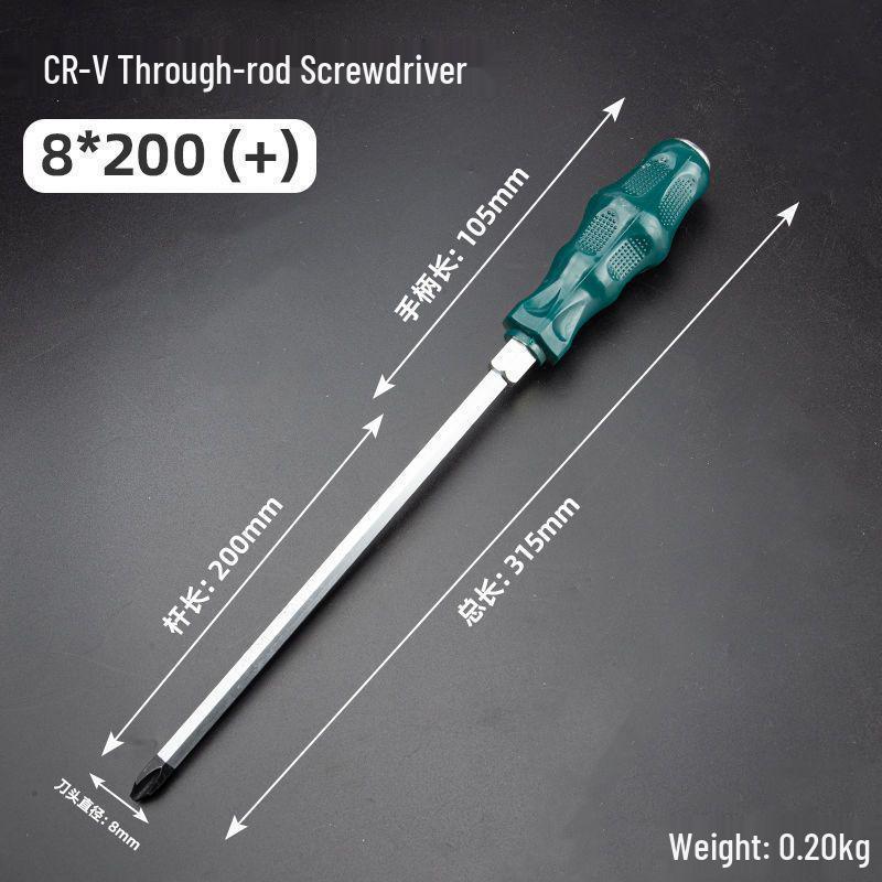 One-Word Industrial Magnetic Phillips & Flathead Screwdriver with Extra-Long Shank & Torx Impact Features