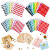 50/100 Stück 46 Muster 13x18 CM biologisch abbaubare bronzierte Kraftpapier-Tasche Umschlag Hochzeit Weihnachten Geschenk Backen versiegelbare Verpackung