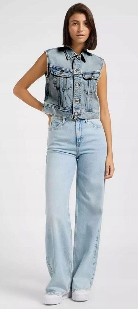 Lee Boxy Rider Vest Blue Indigo Loose Denim Vest Women's S