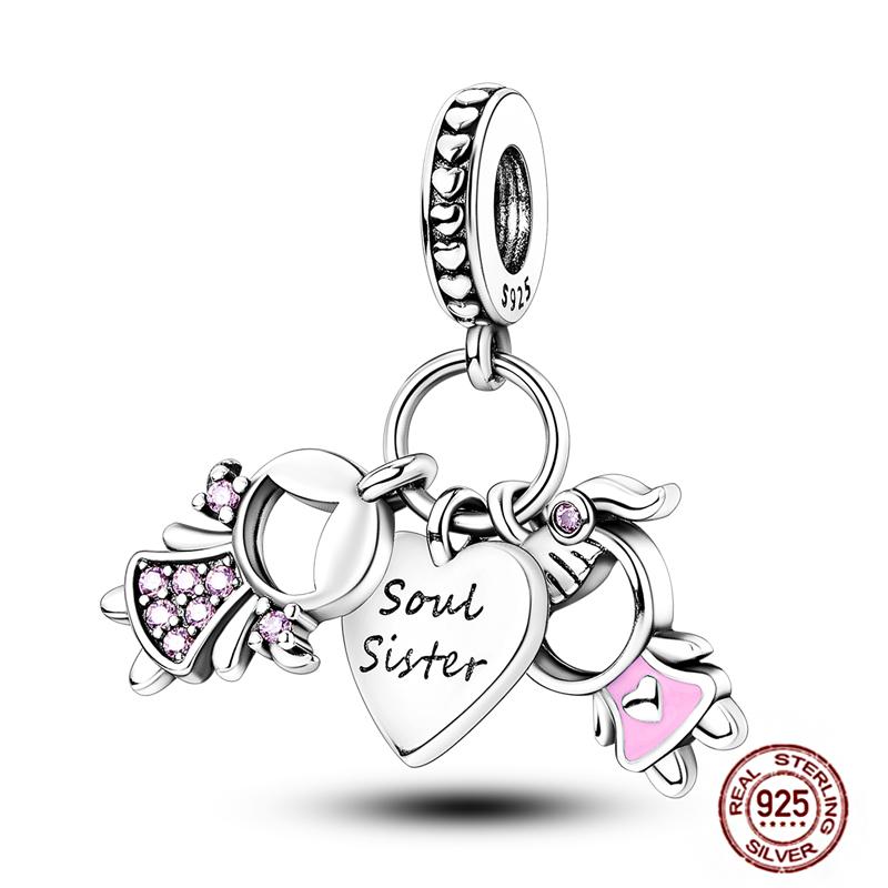 

S925 стерлингового серебра голубые хамелеоны подвески подходят оригинальные браслеты семейные щенки клипсы подвески бусины DIY женские ювелирные изделия подарки