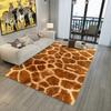 2D Leopard Giraffe Print Rug Non-Slip Animal Pattern Floor Mat Modern Home Decorative Carpet for Bedroom Living Room
