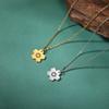 Cherry Blossom Flower Pendant Necklace for Women Stainless Steel Gold Choker Necklaces Birthday Gift Jewelry