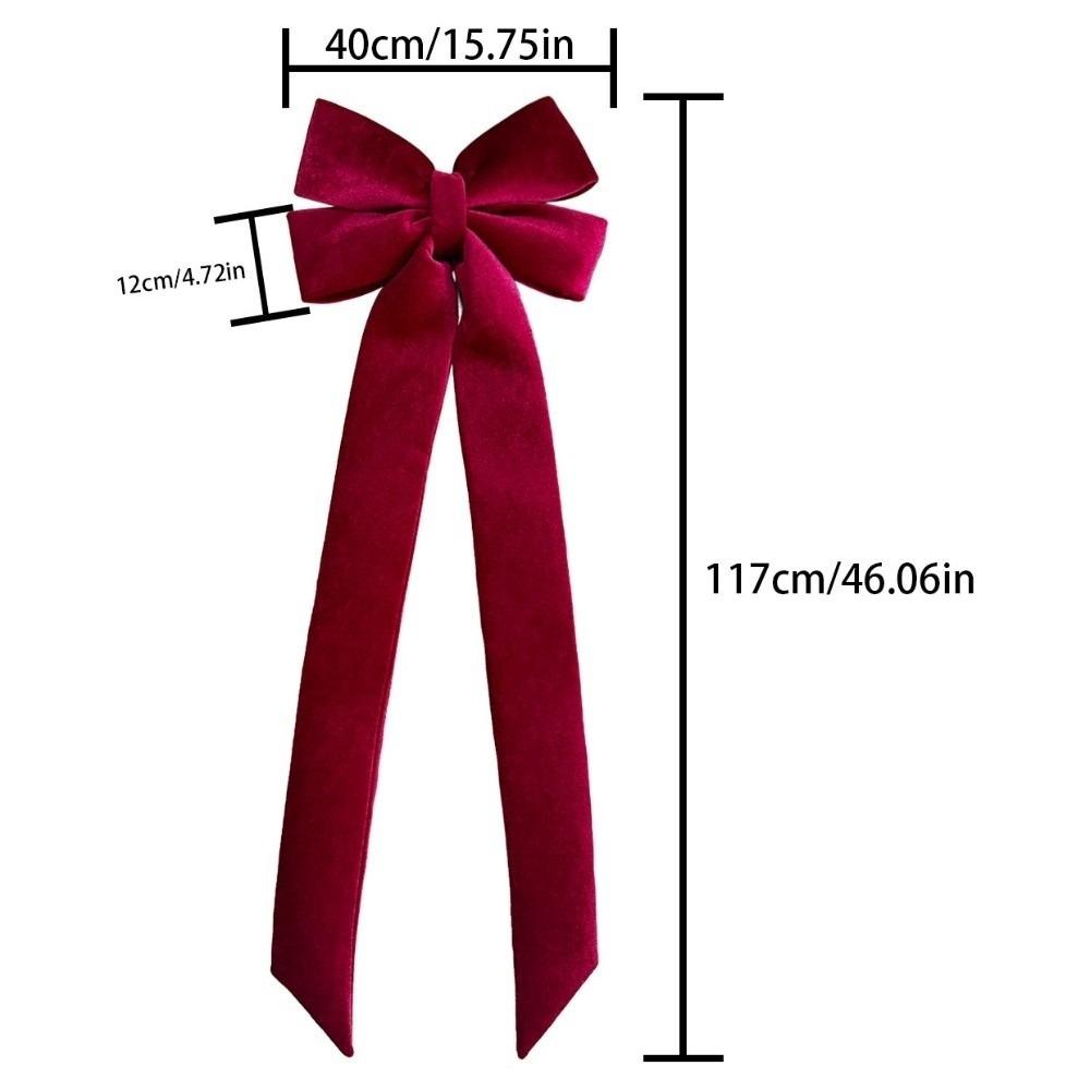Red Christmas Decor Single Ear Large Bow Ornament Elegant Hanging Bow Prop Christmas Party