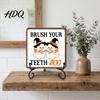 Bathroom Countertop Ornament Halloween Wooden Table Sign, Cute Spooky Ghost Plaque with Autumn Home Decorations Metal Stand for Kitchen Shelf