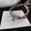 Pink Leopard Print Dog Bone Punk Trendy Adjustable Chokers Necklace for Women Girls Plush Fashion Goth Y2K Pendant Jewelry Gift