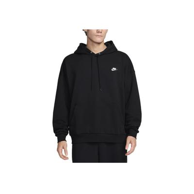 Nike Klubová mikina s kapucí, jednobarevná, s logem, pulovr s dlouhým rukávem, pánská mikina, černá HJ1817-010