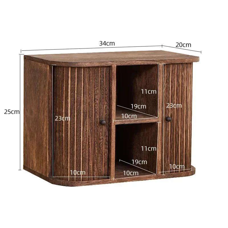 Ящик для хранения из массива дерева Креативная полка для демонстрации Полка для хранения чайных чашек Шкаф для хранения Домашняя пылезащитная полка с рольставнями 13990₽