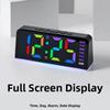 Dynamic RGB Light Clock for Bedside Table with Alarm Full Time Day Date Display Designed As a Multifunctional Night Light