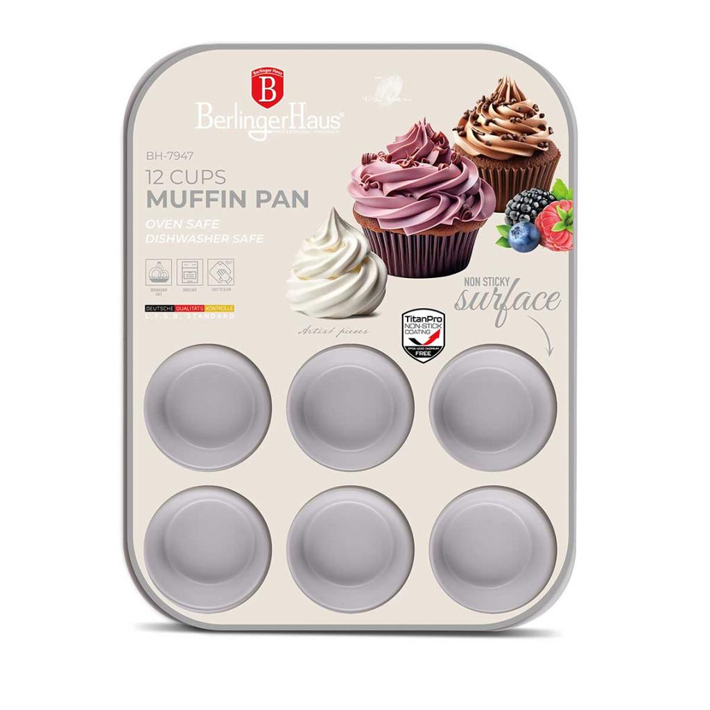 Titanium Muffin Form For 12 Muffins Berlinger Haus Bh-7947 Taupe