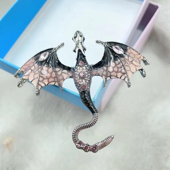 Winged Dragon Brooch Retro Colorful Dragon Brooch Pin Decorative Alloy Lapel Pin Clothes Accessory for Backpack Hats Jackets Decoration