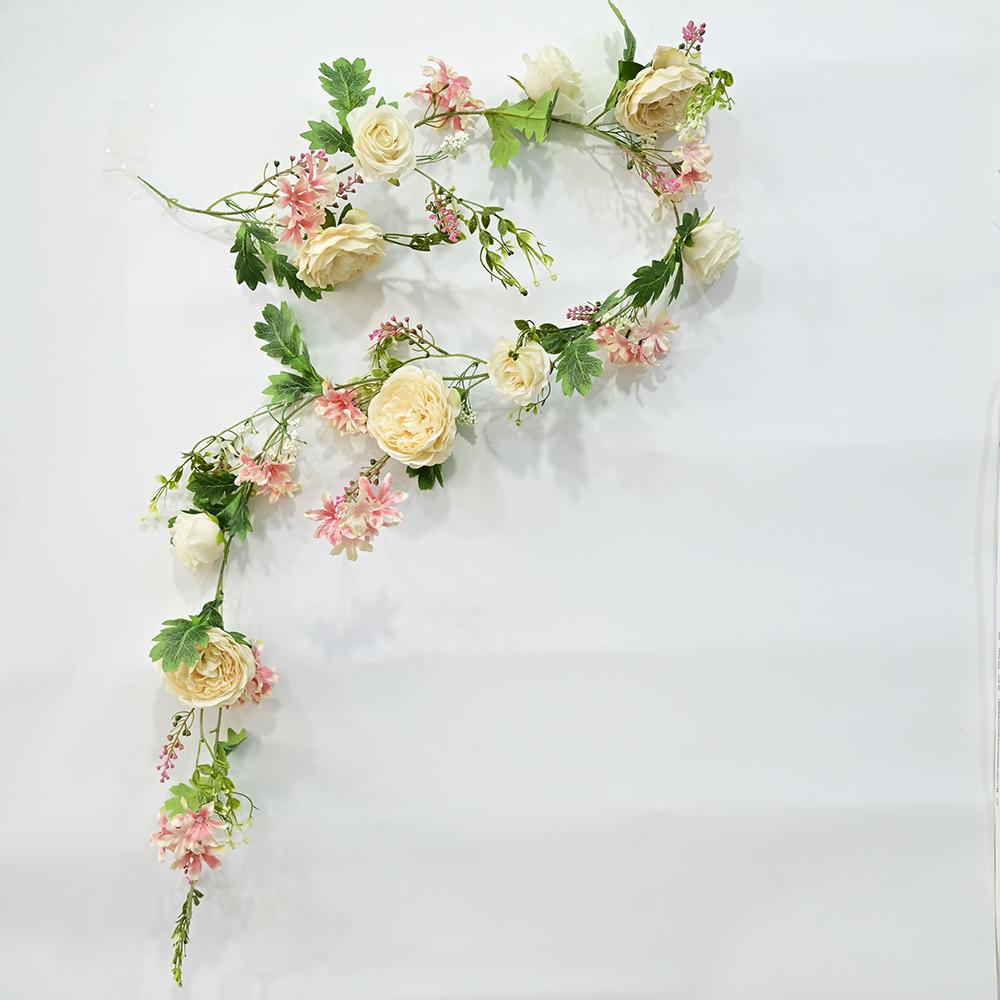 1pc Blush Peony Flowers OrgMemory Rose Flower Vine Light Pink Flower Garland Floral Garland for Wedding Decor Home Table Runner Mantle Decoration