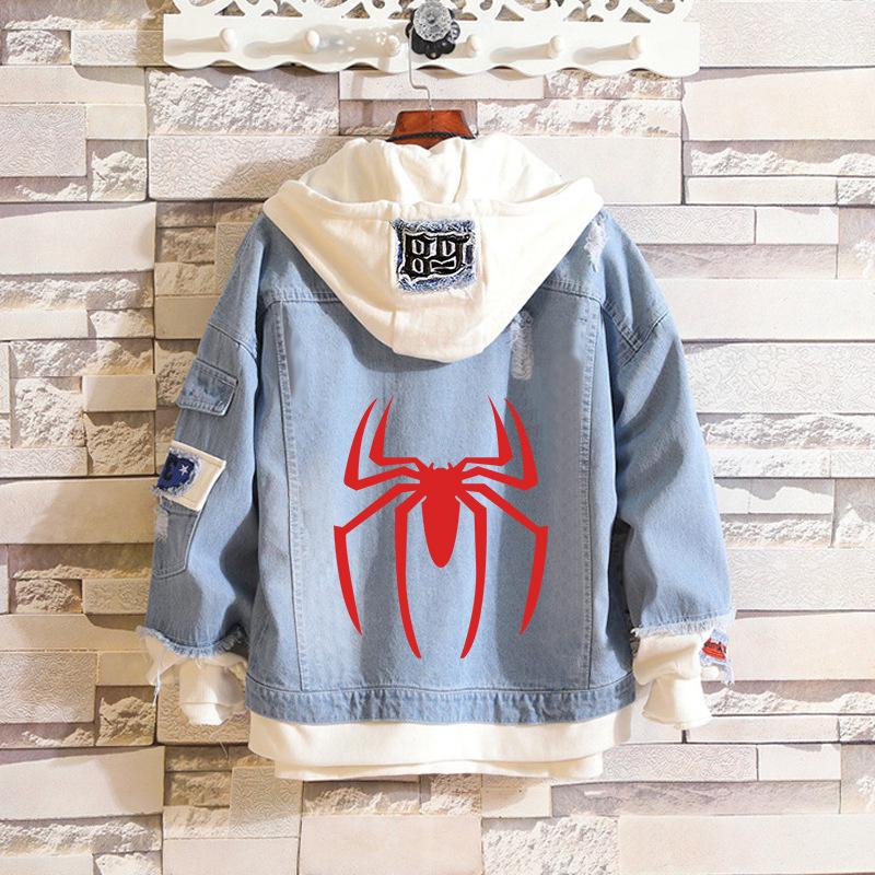 Spiderman Frühling/Herbst Anime Unisex Jeansjacken & Sweatshirts - Trendige Multicolor-Stile