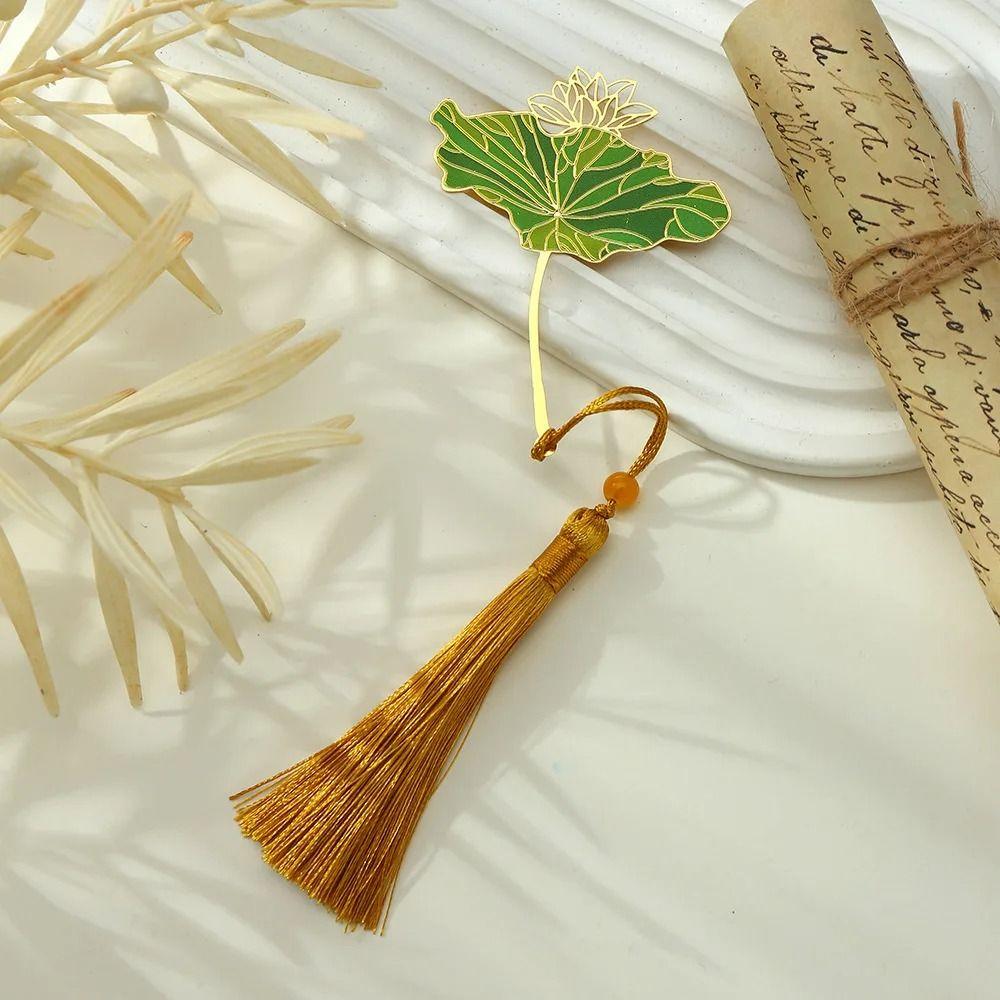 Lotus Leaf Lotus Leaf Vein Metal Bookmark Metal Green Leaf Bookmark  Stationery