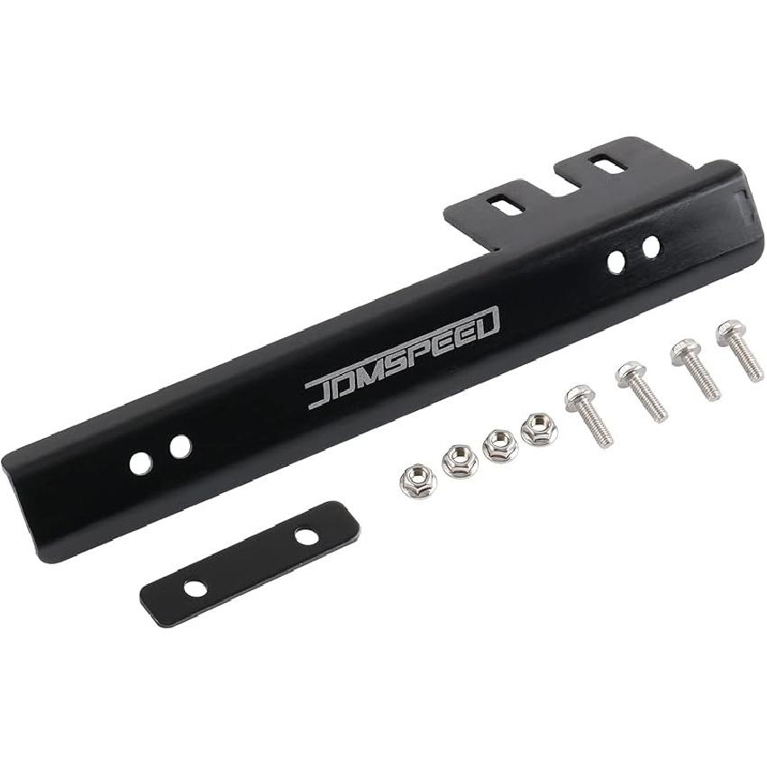JDMSPEED Black Front Bumper License Plate Mount Bracket Relocator Holder Bar