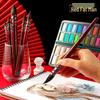 Red Round Head Watercolor Brush with Squirrel Imitation Nylon Hair for Adult Artists