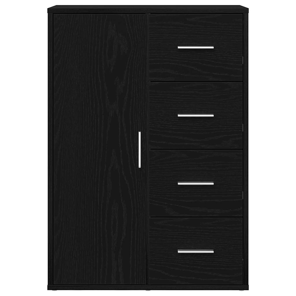 Sideboard in Black Oak Look 60 x 31 x 84 cm Engineered Wood