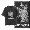 YM MOTOR CYCLE THEME Printed Cotton Acid Washed Graphic Unisex T Shirt Cool Streetwear Men Tshirts Tee for Men