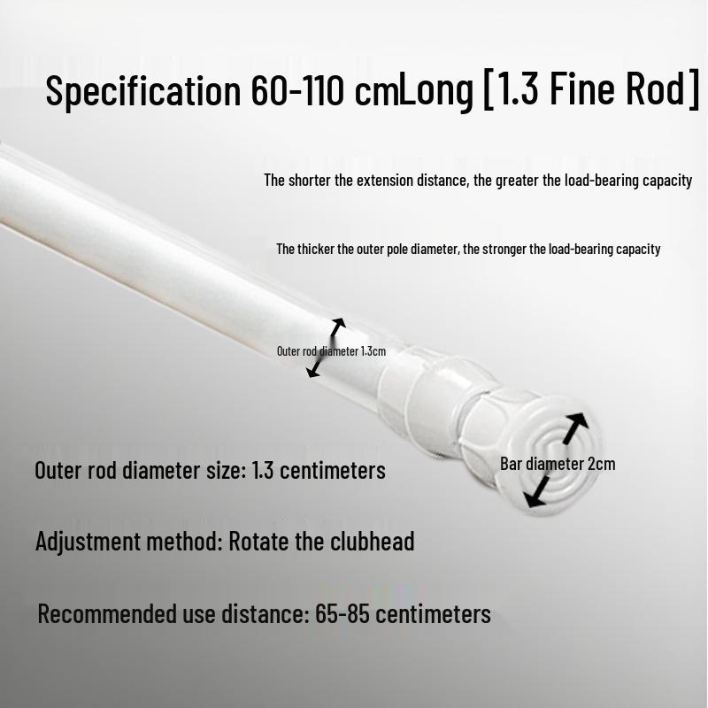 Stanzfreie Teleskop-Vorhangstange für Türen, Küchen, Kleiderschränke, Duschen und zum Wäschetrocknen
