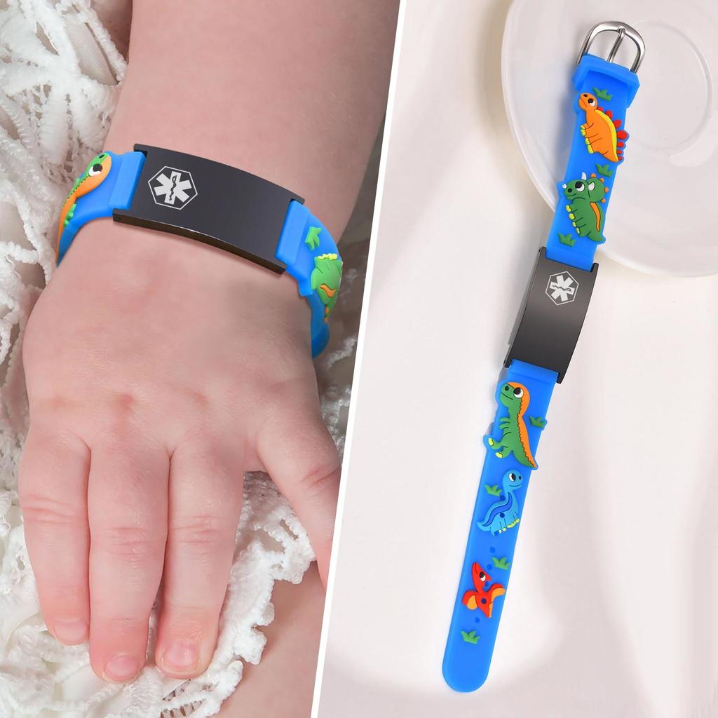 Butterfly Chain Girl Boy Bracelet Personalized Gift, Custom Name ID Silicone Wristband, Free Engrave ID Bracelet Adjustable