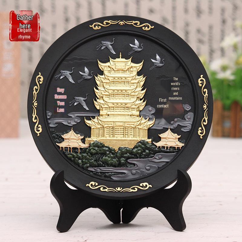 Yellow Crane Tower Scenic Handcrafted Ornaments - Custom Creative Business Gifts