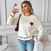 Women's Fashion Casual Fall Winter Love Letter Print Long Sleeve O-Neck Sweaters