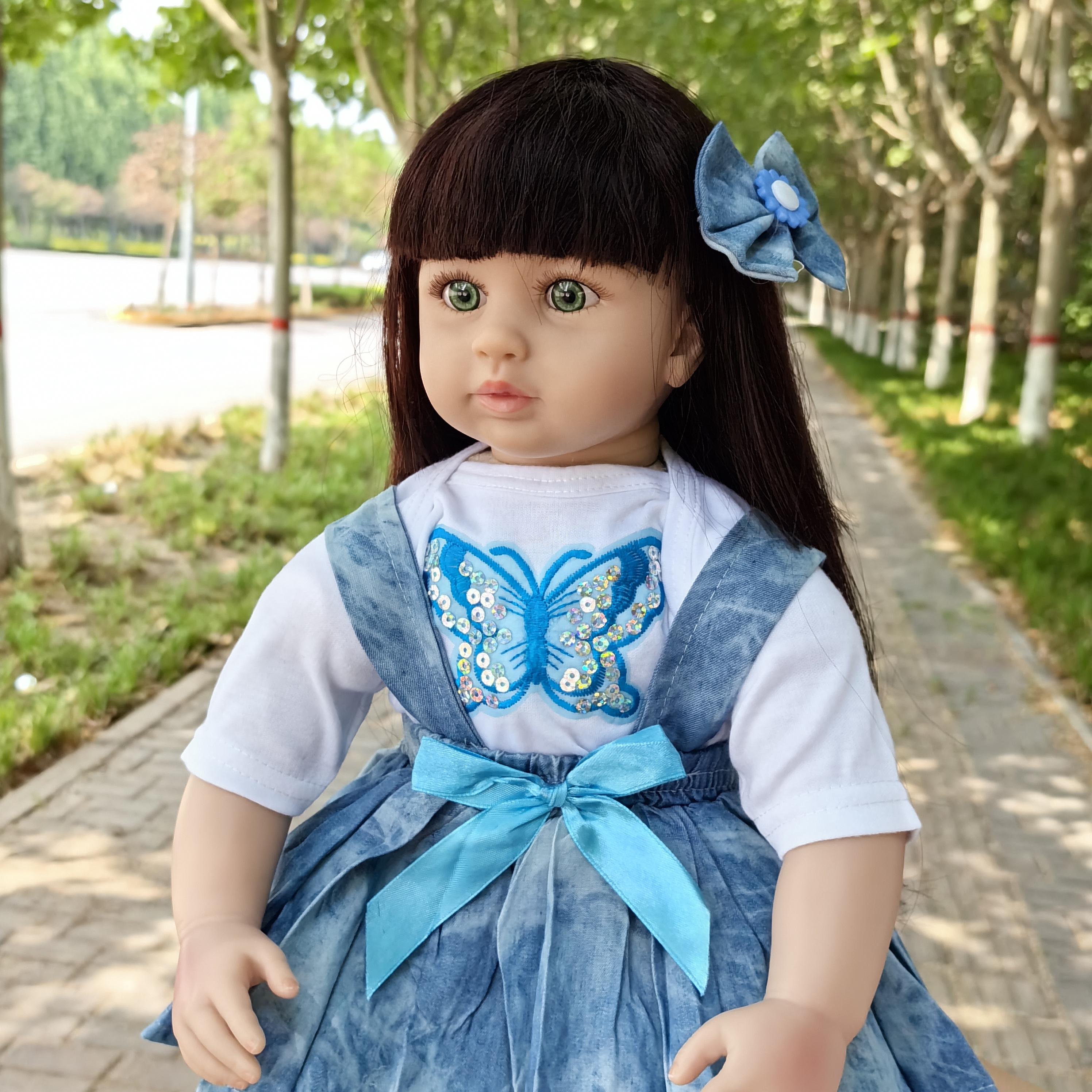 

19-дюймовые реалистичные куклы-новорожденные, хлопковое тело, силиконовые конечности, кукла принцессы для девочек, детская игрушка для малышей 18 inch