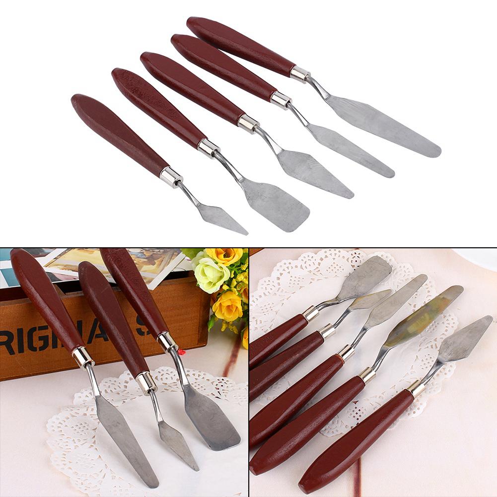 5X Stainless Steel   Knife Scraper Spatula Pro Artist Oil Painting Acrylic
