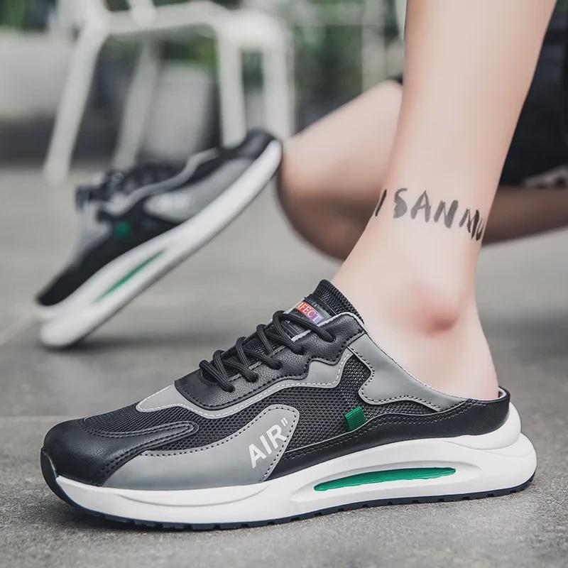 

Мужские летние спортивные сандалии Baotou без каблука без застежек, полутапочки для улицы/офиса от Xuheng. 39