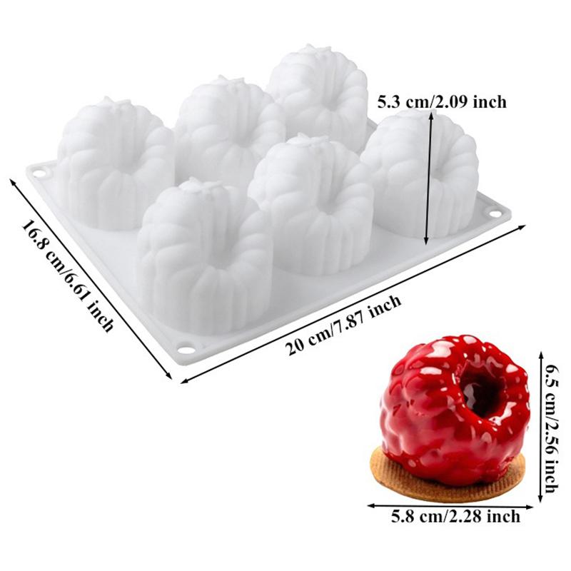 1Pc Big Raspberry Mousse Cake Mold Silicone Mold for Chocolate Puddings Desserts Breads DIY Candles Multipurpose Silicone Mold