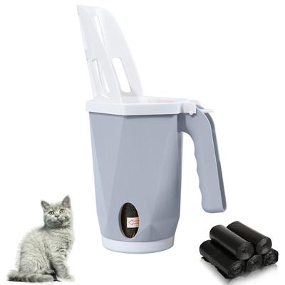 Pelle à litière intégrée pour chat, épaissie, grande capacité, fuite de sable instantanée, pelle à litière pour chat avec sac