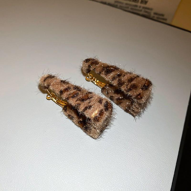 Silbernadel Leopard Herz Schleife Geometrische Hängeohrringe - Trendiger koreanischer Stil für Frauen