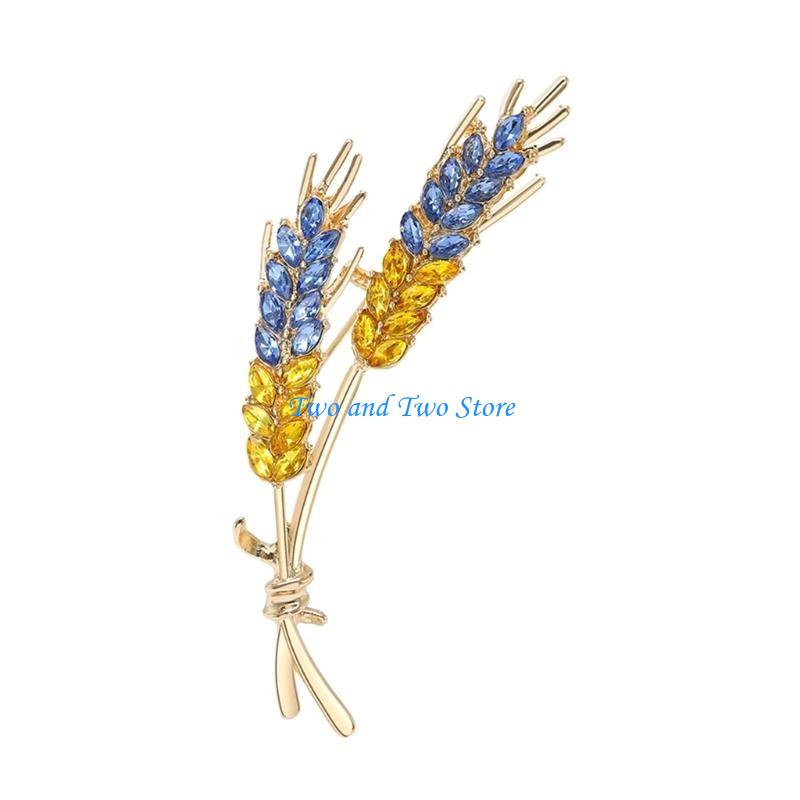 HX6F Elegant Wheat Shaped Brooch Pin for Women s Suit Sweater Fashion Pins Accessory