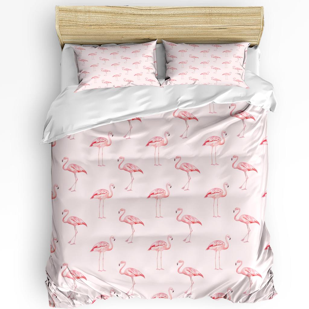 3pcs Bedding Set Pink Flamingo Home Textile Duvet Cover Pillow Case Boy Kid Teen Girl Bedding Covers Set