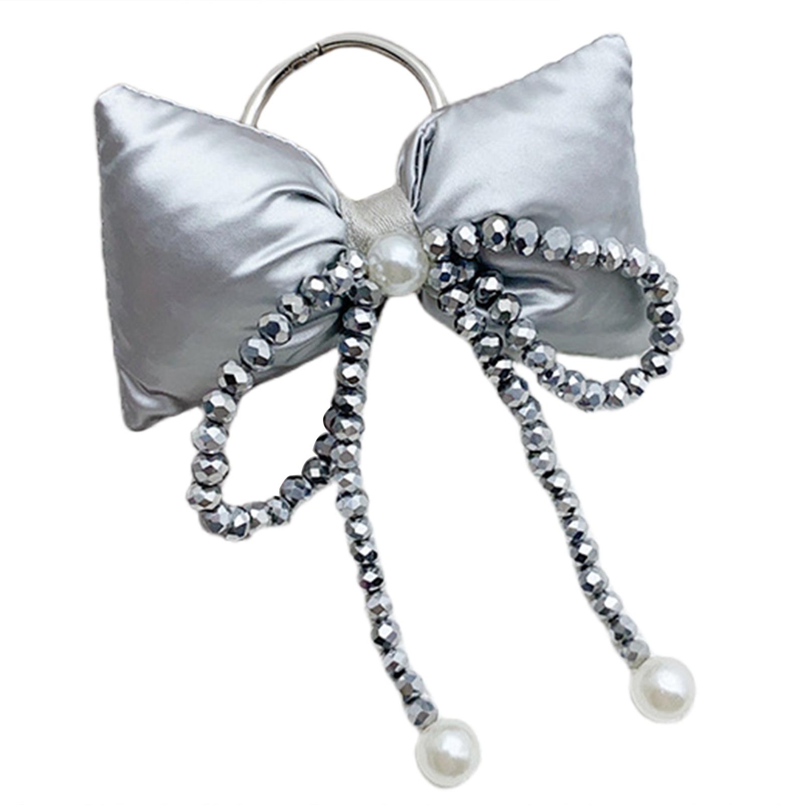 

Стильный брелок-бантик, модный хрустальный бисерный бант, сумка, кулон, телефон, брелок, ювелирный аксессуар для женщин серебряный
