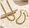 Handmade Strap Chain Necklace Stainless Steel Gold Plated Link Minimalist Tarnish Free Jewelry for Women Bijoux Femme