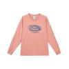 Logo Print Casual Sports Ribbed Crew Neck Comfortable Breathable Dopamine Long Sleeve T-Shirt Men T-Shirt Pink FV3487-618