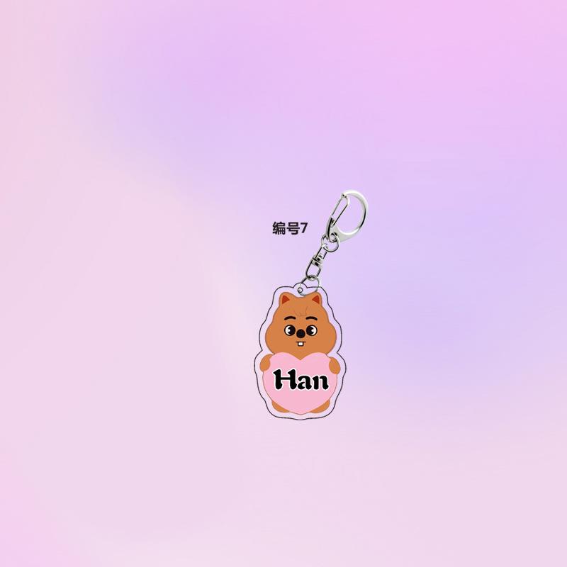 1pc Stray Kids SKZOO Cute Heart Keychain Bang Chan Lee Know Changbin Hyunjin Han Felix Seungmin I.N Love Character Key Ring Bag Pendant STAY Fans Gift