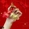 Year of the Horse Gold Keychain with Certificate: Money-Attracting Bag, Phone Pendant, and Lanyard